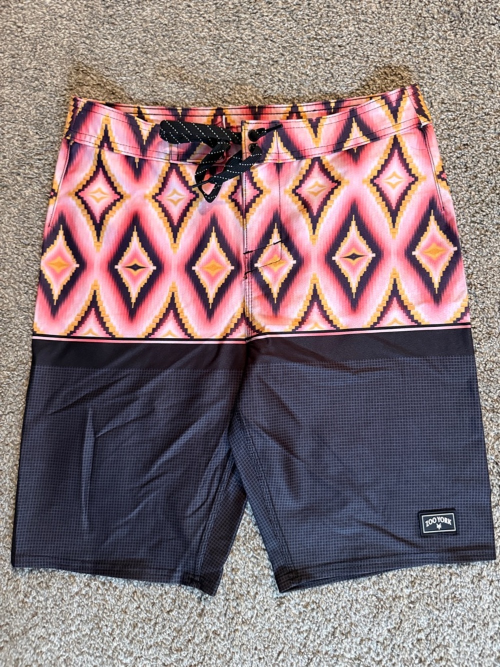 Zoo York Boy’s Pink and Black Geo-Panel Boardshorts